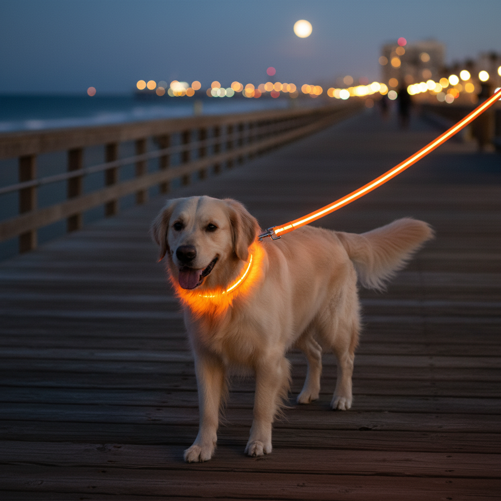 Correa de Alta Visibilidad Nocturna — Seguridad LED para Paseos con tu Mascota