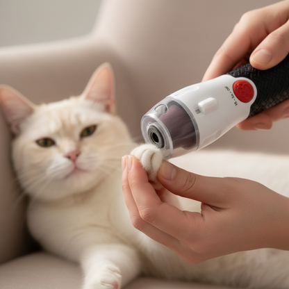 Lima Eléctrica 360° para Uñas de Mascotas – Corte Seguro, Preciso y sin Estrés