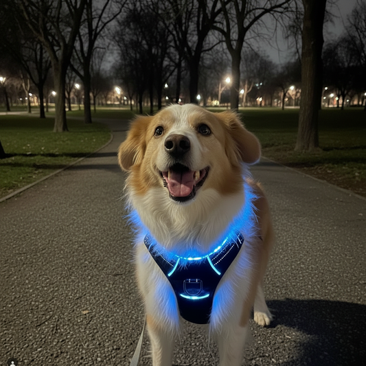 Samii con arnés azul sin elementos